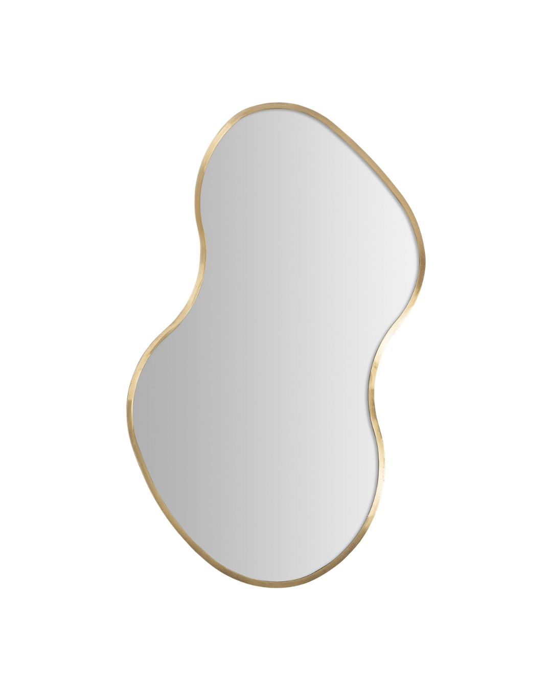 Netaisyklingos formos veidrodis su auksiniu rėmeliu