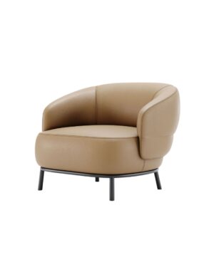 Elegantiškas odinis foteliukas Juliet iš Domkapa, spalva - rusva