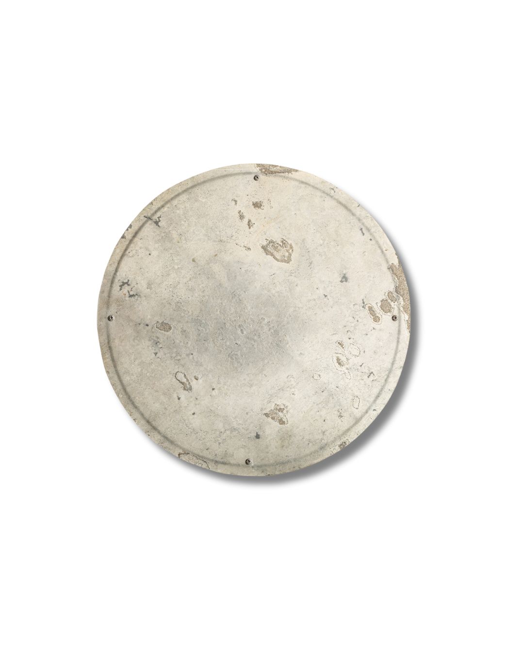 Apvalus sieninis šviestuvas, pagamintas iš smėlio spalvos akmens