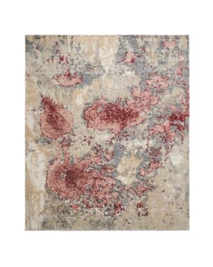 Smėlinės spalvos prabangus kilimas su rožiniais ir melsvais intarpais