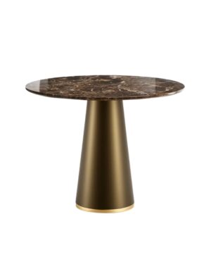 Ted pietų stalas ir marmuro stalviršiu ir kūgio formos baze