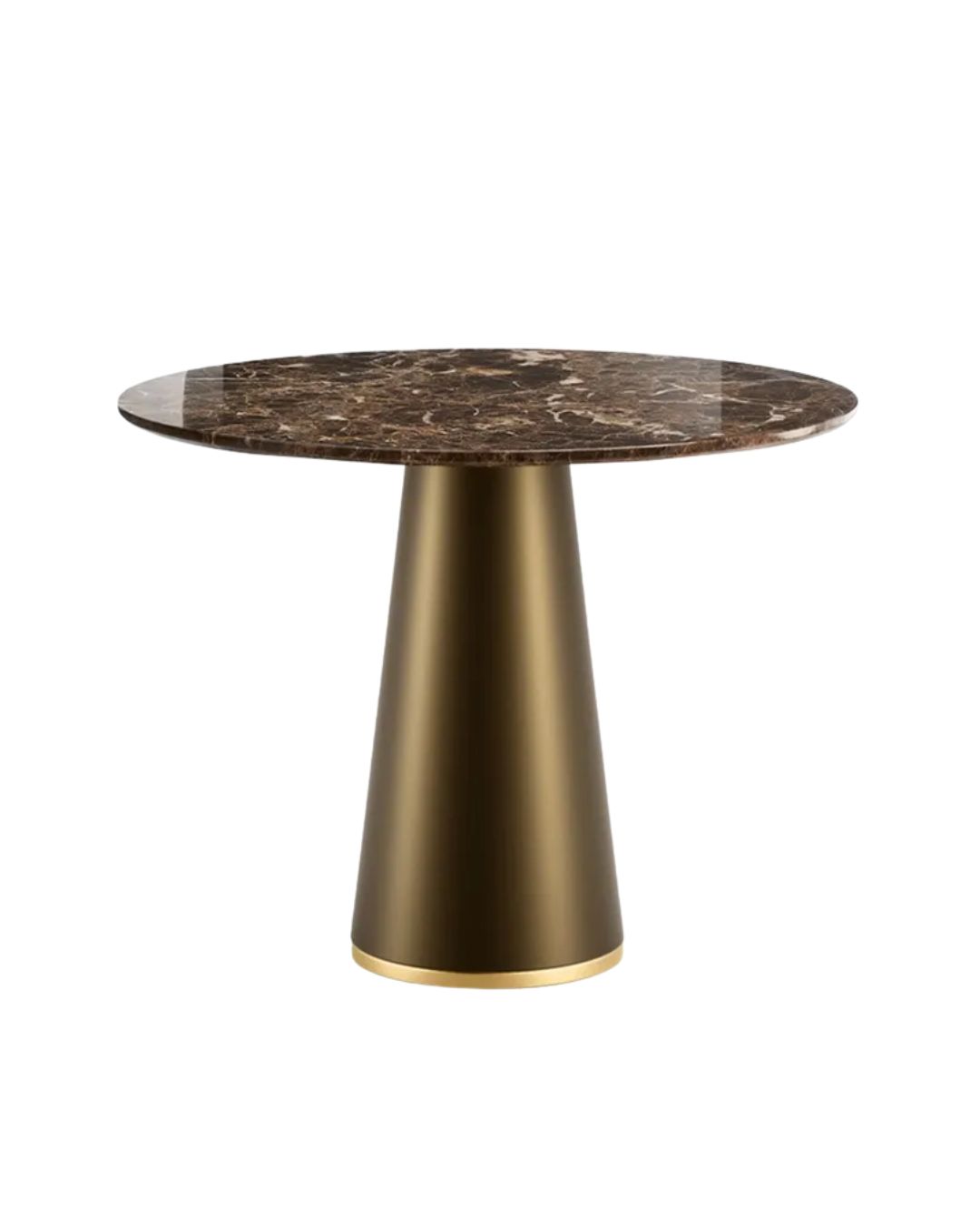 Ted pietų stalas ir marmuro stalviršiu ir kūgio formos baze