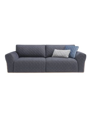 Modernaus dizaino mėlynos spalvos sofa-lova