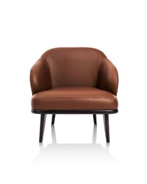 Prabangus, itališko dizaino odinis fotelis, rudos spalvos