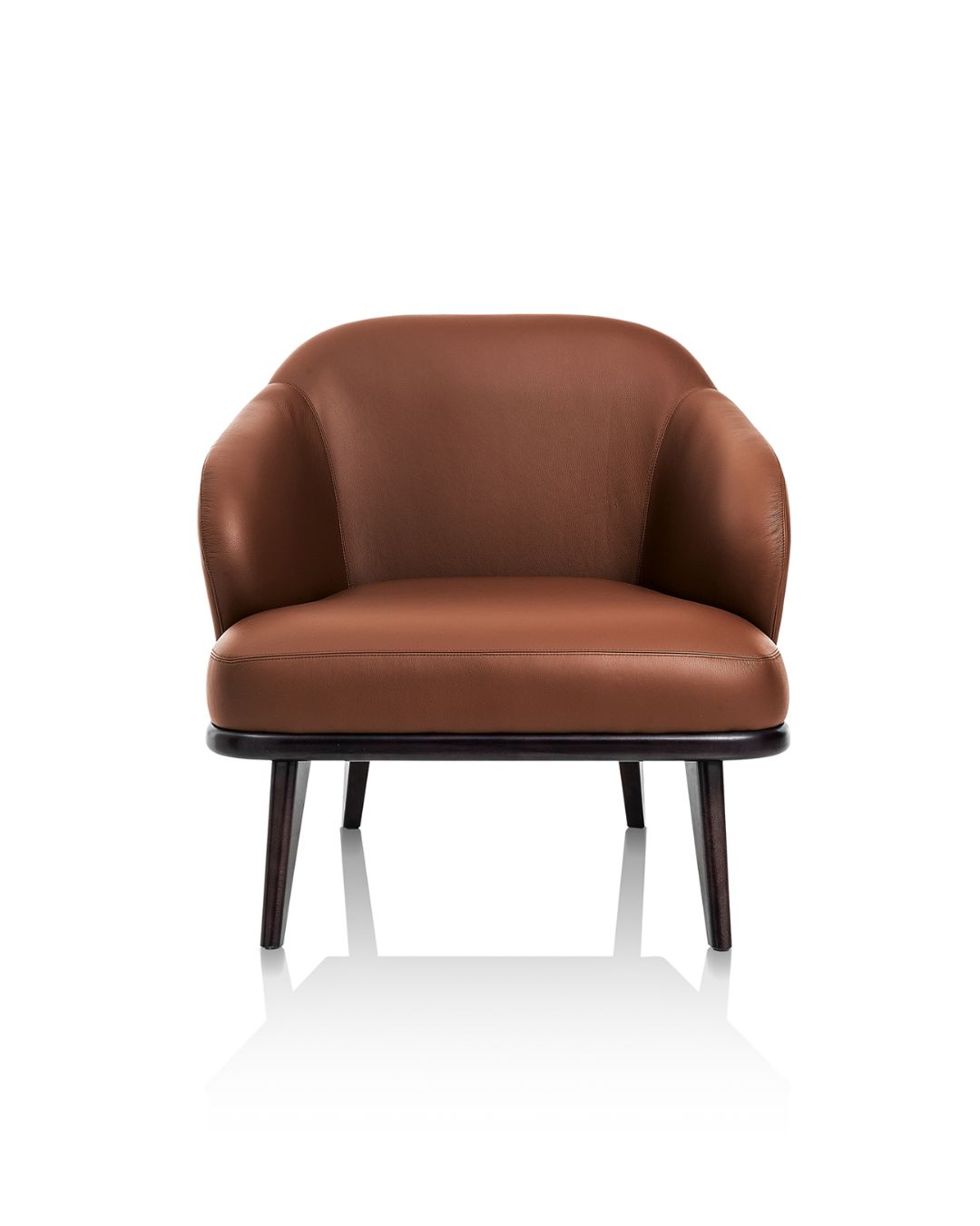 Prabangus, itališko dizaino odinis fotelis, rudos spalvos