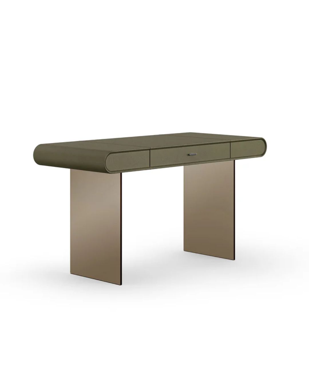 Modernaus dizaino darbo stalas su stiklinėmis kojomis