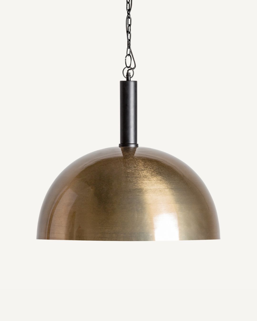 Aukso spalvos, pusrutulio formos pakabinamas šviestuvas