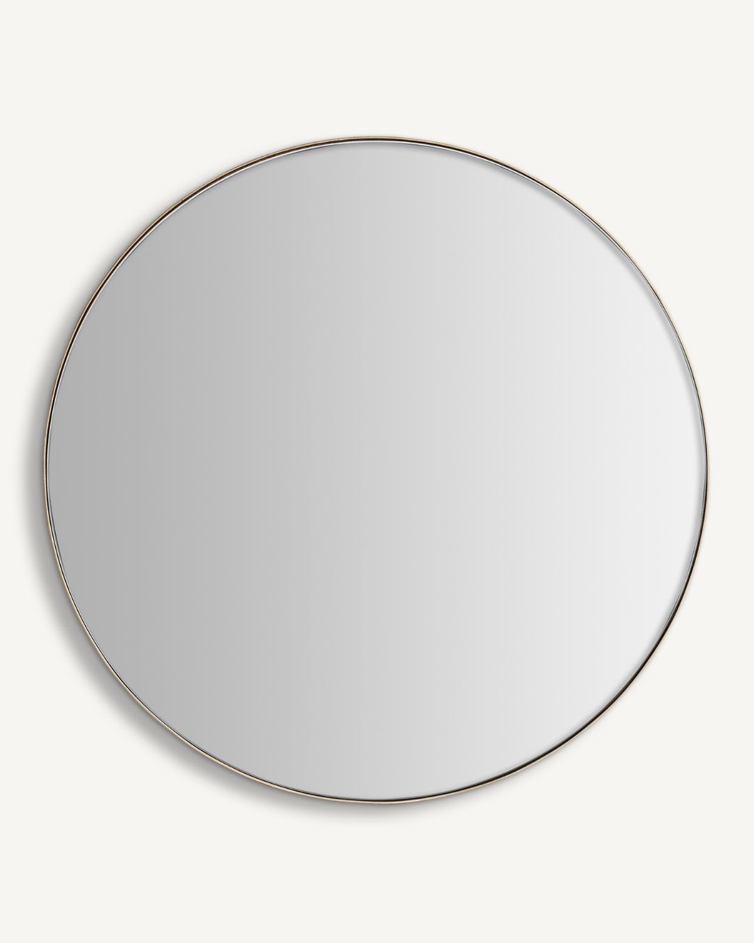 Apvalus veidrodis su aukso spalvos metaliniu rėmeliu iš Vical Home