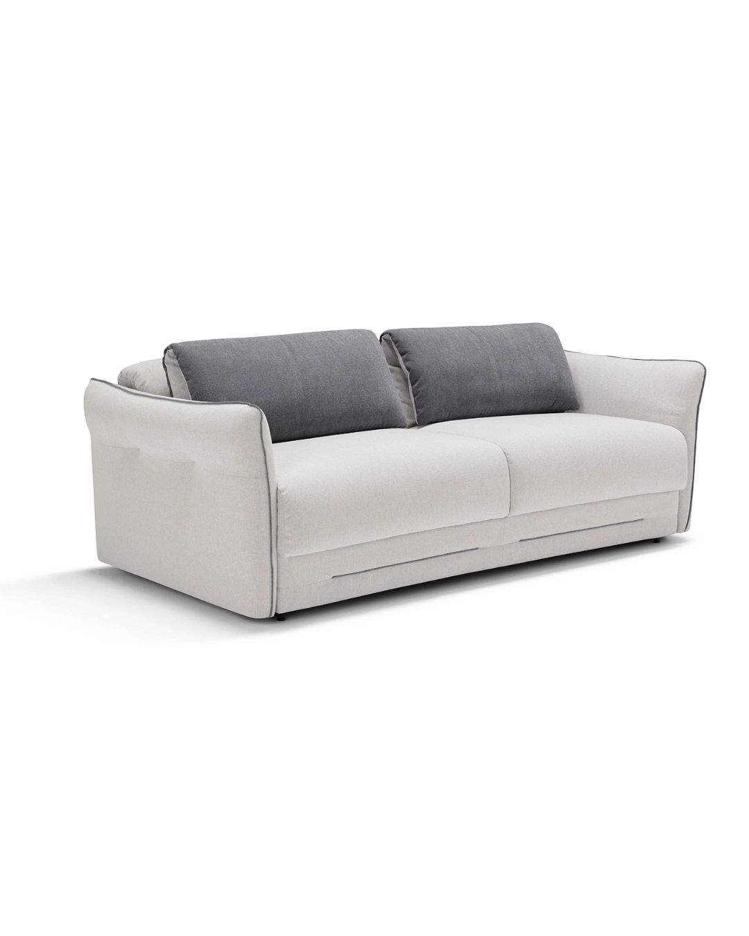 Šviesiai pilkos spalvos sofa-lova su tamsiomis pagalvėmis DEEP iš Dienne Salotti