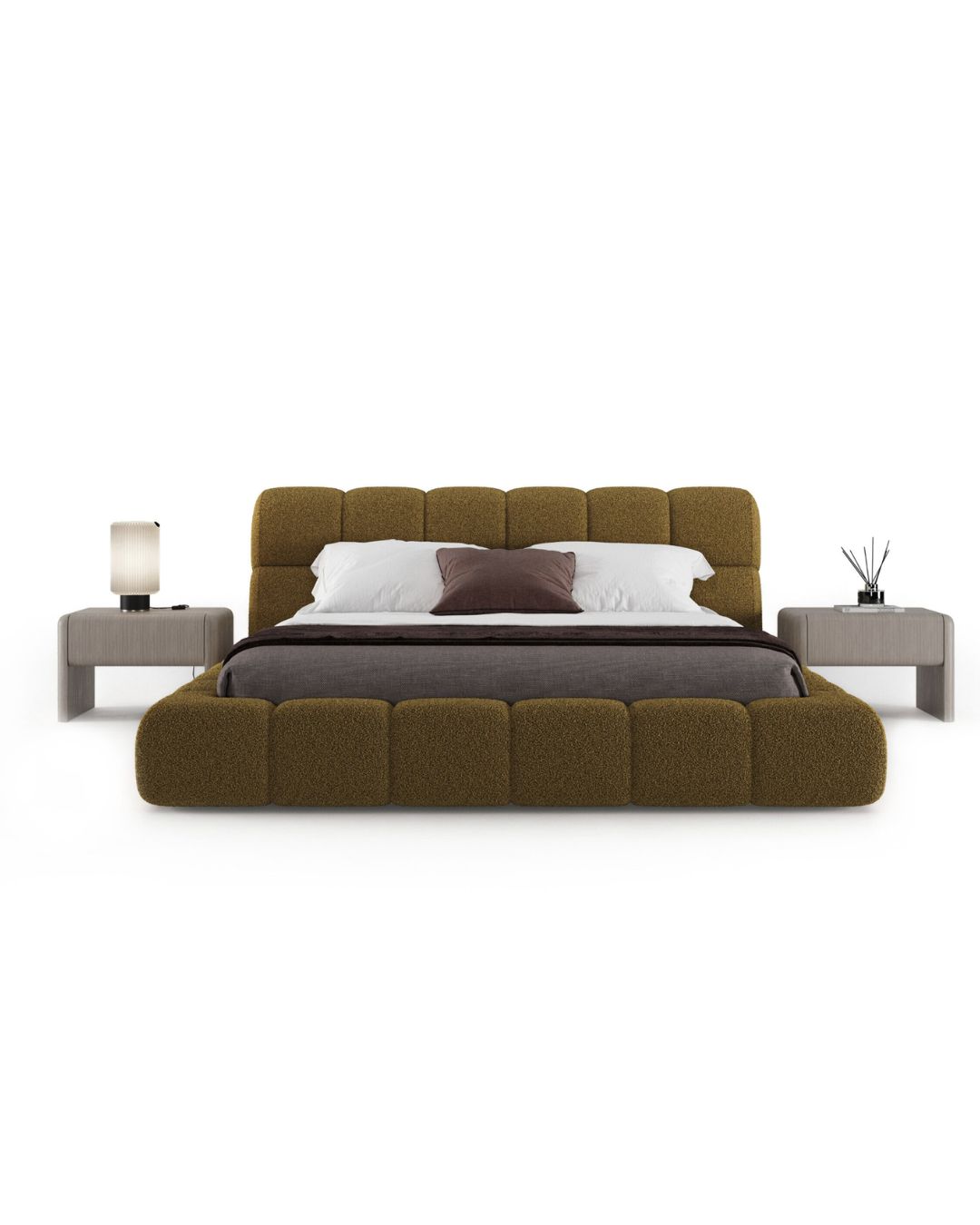 Garstyčių spalvos miegamojo lova ELIOT iš Slaloni