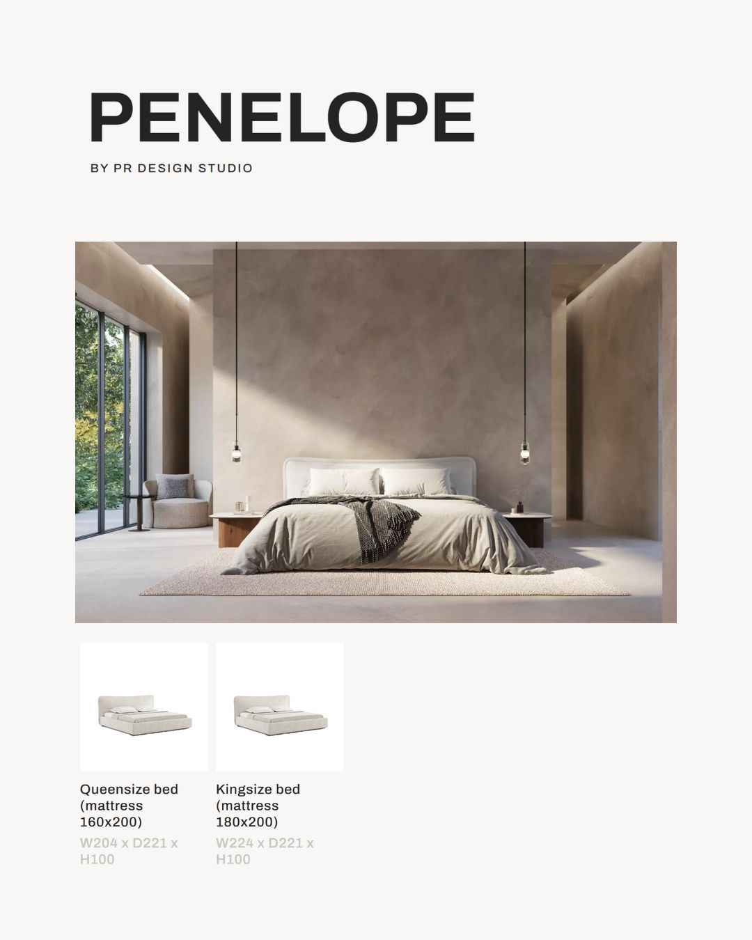 Miegamojo lova su šviesiu audiniu