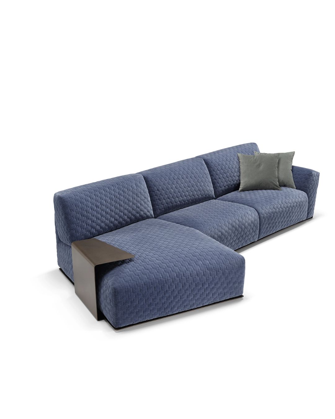 Modernaus dizaino mėlynos spalvos sofa-lova