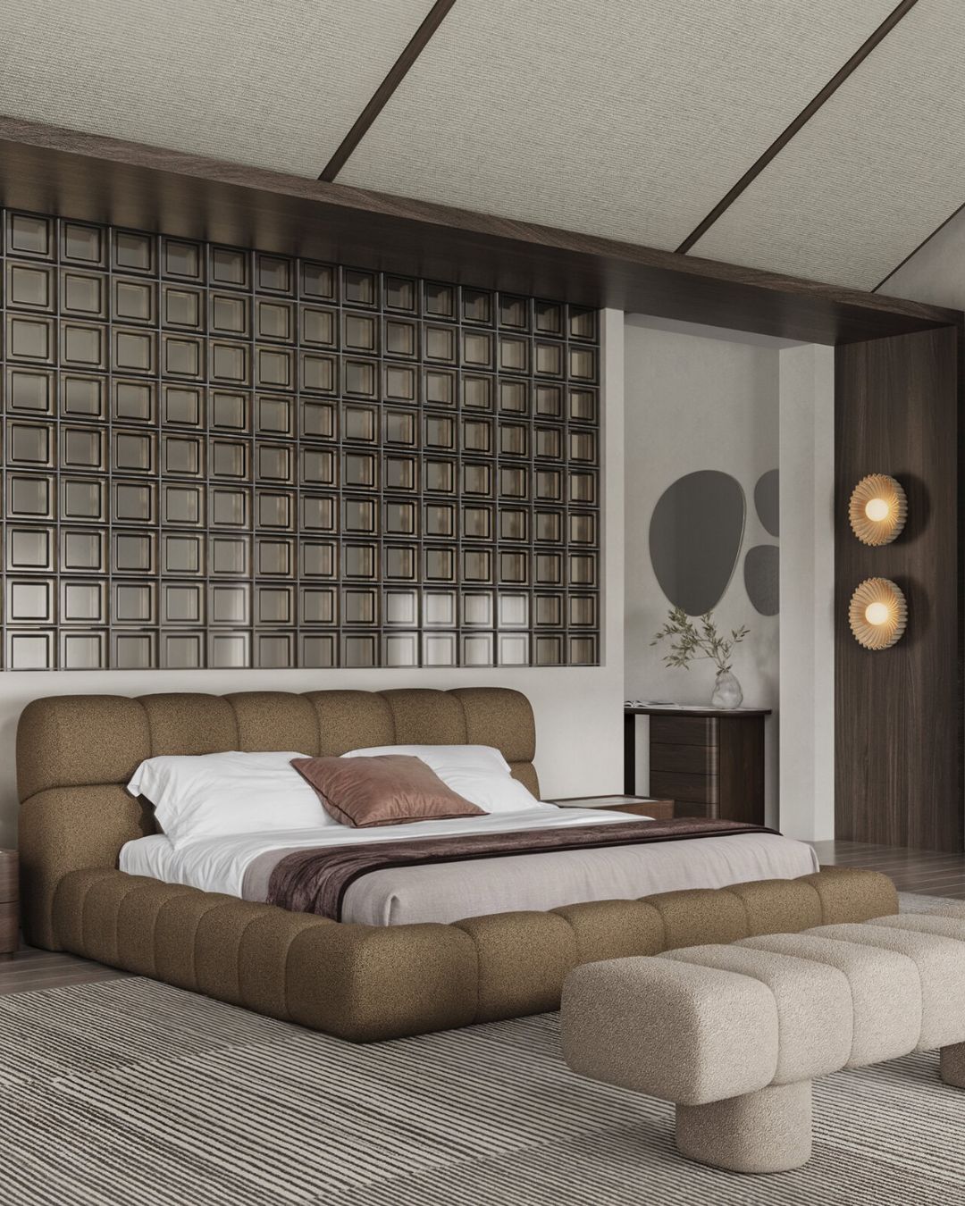 Garstyčių spalvos miegamojo lova ELIOT iš Slaloni