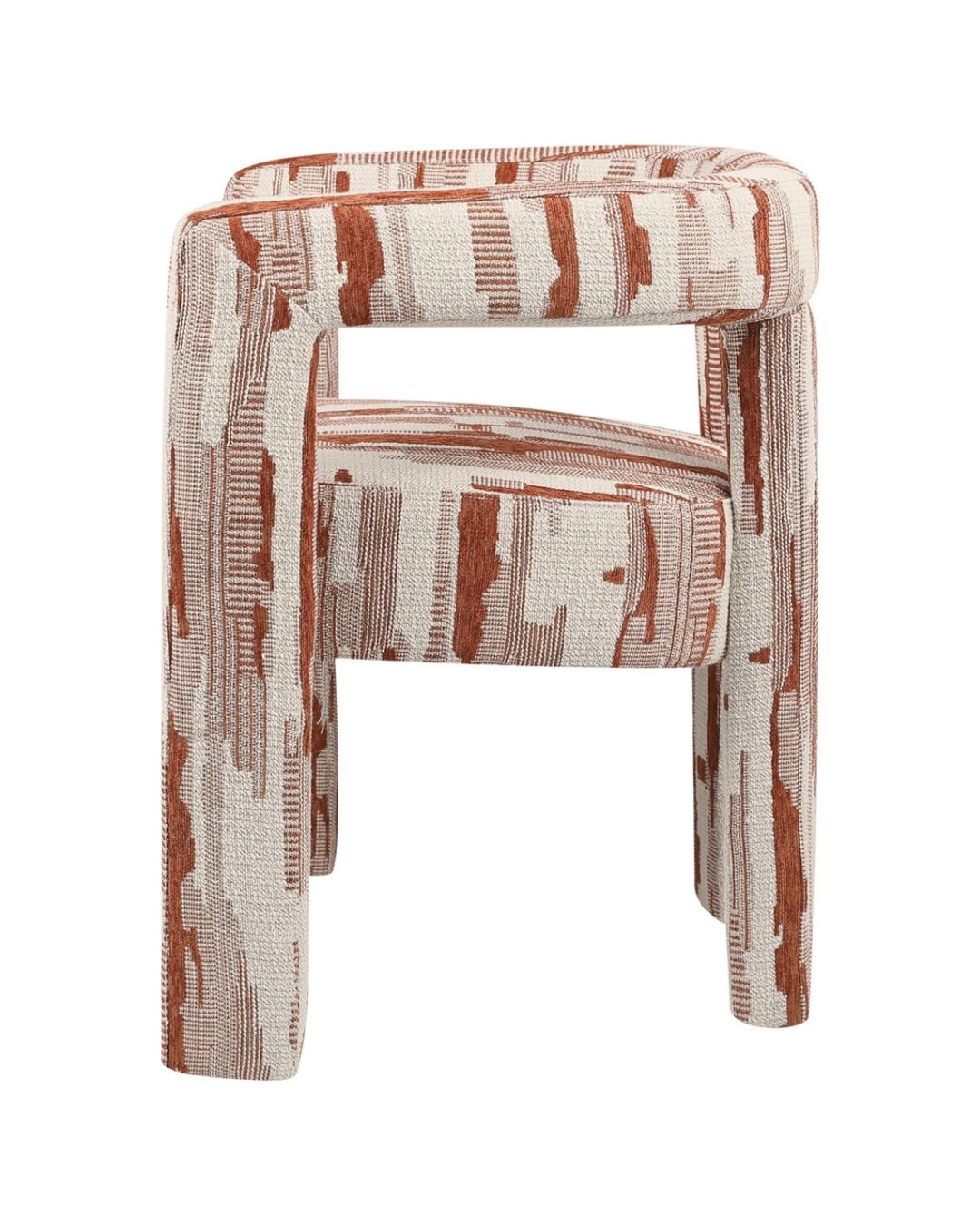 Išskirtinio dizaino valgomojo kėdė su porankiais Madison ir margu audiniu