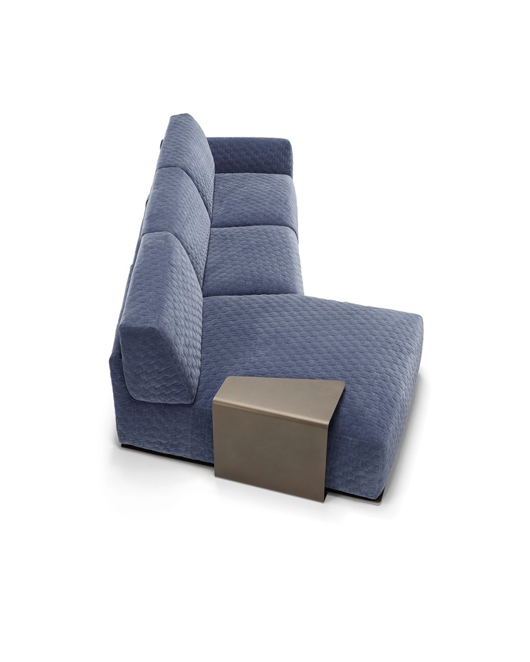 Modernaus dizaino mėlynos spalvos sofa-lova