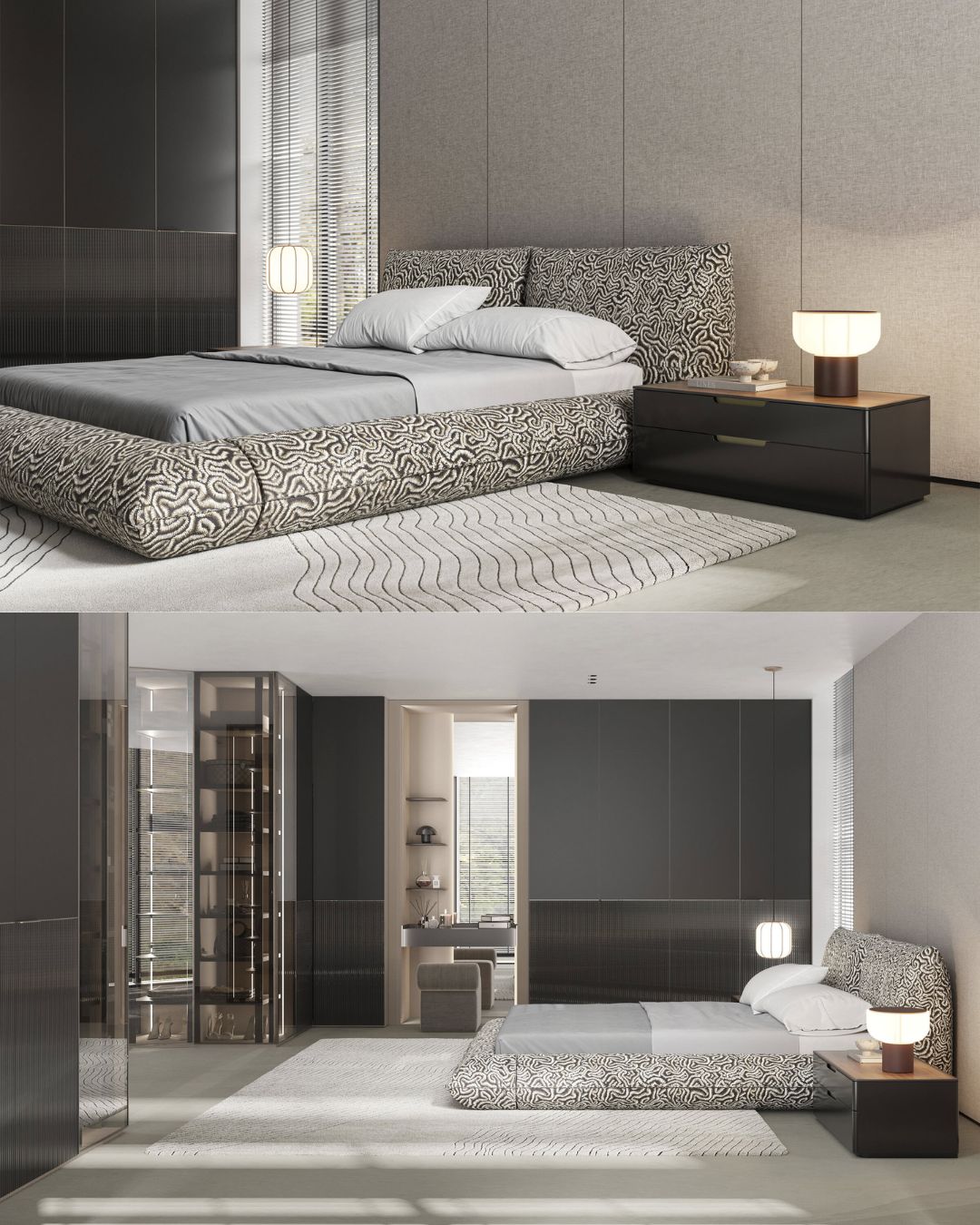 Marga miegamojo lova Tonfo iš Saloni