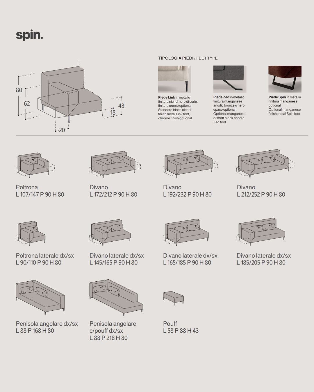 Spin - Samoa Divani - tenchninė informacija
