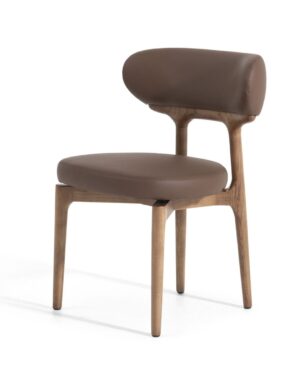 Valgomojo kėdė Siena su oda ir medinėmis kojelėmis