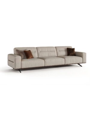 Modernaus dizaino pilkos spalvos trivietė sofa