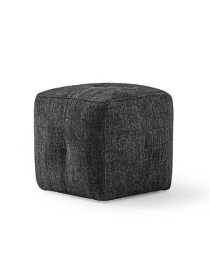 Tamsiai pilkos spalvos kvadratinis medžiaginis pufas