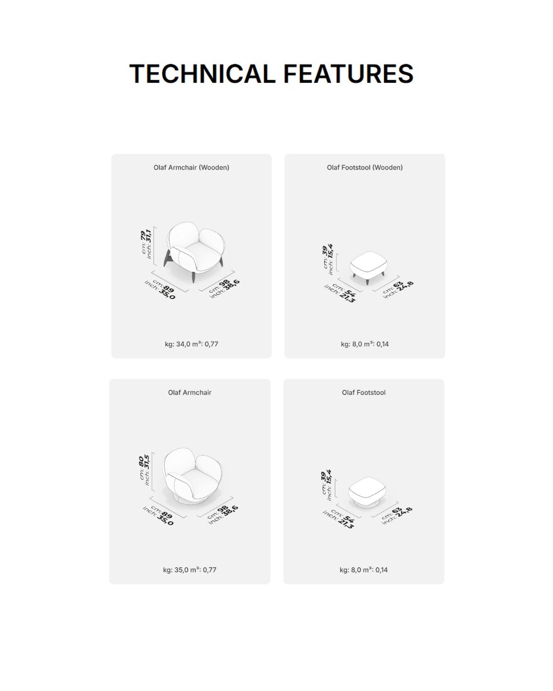 Olaf fotelis - Saloni