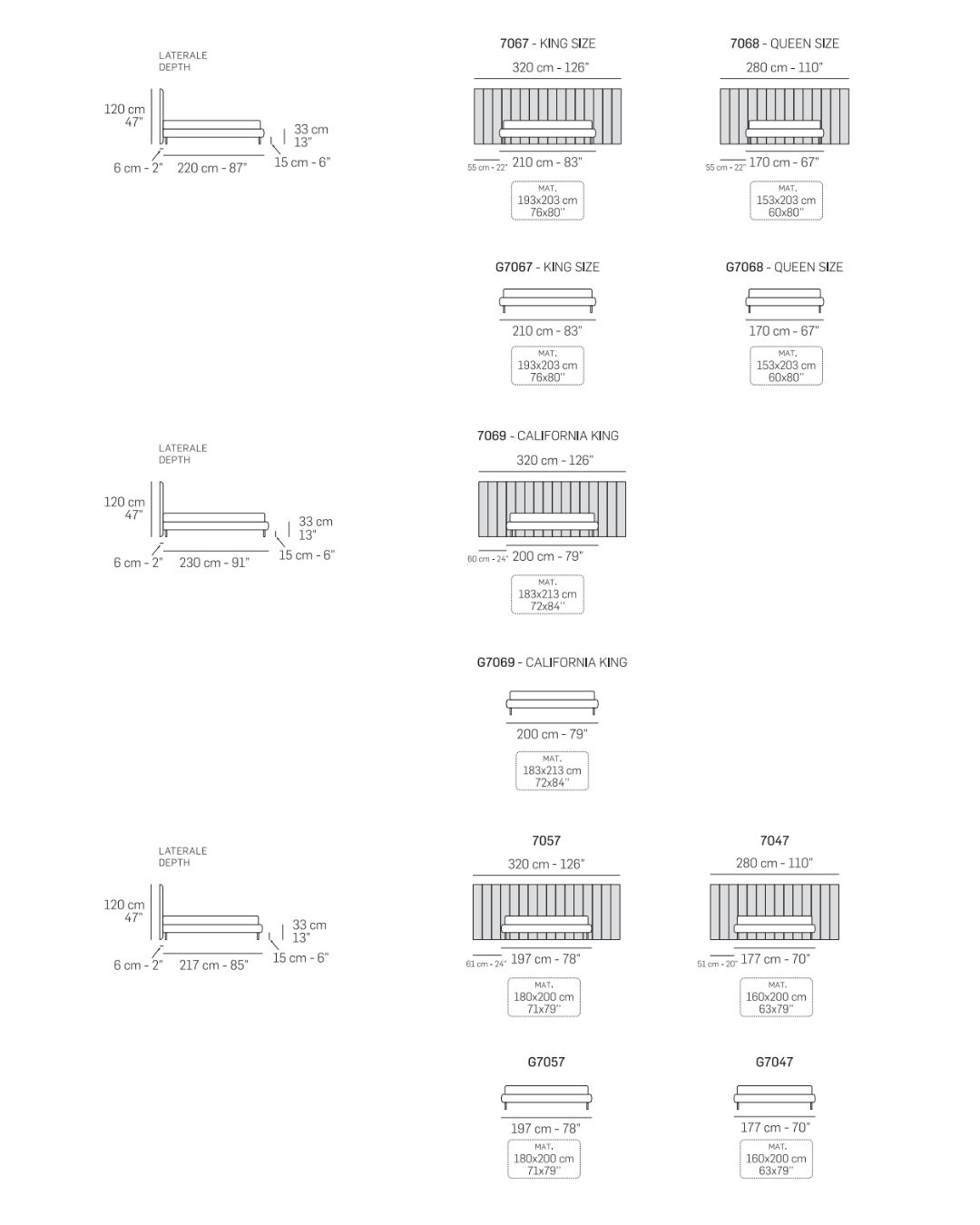 Dafne lova iš Nicoline - techniniai brėžiniai