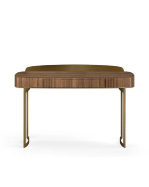 Modernus, medinis darbo stalas su metalinėmis kojelėmis