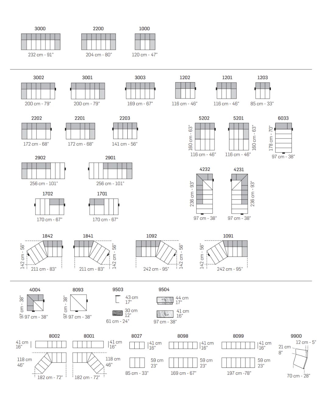 Zara sofa iš Nicoline - brėžiniai