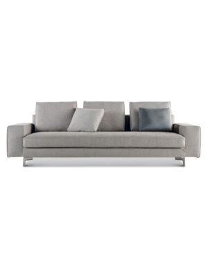 Šviesiai pilkos spalvos dvivietė sofa